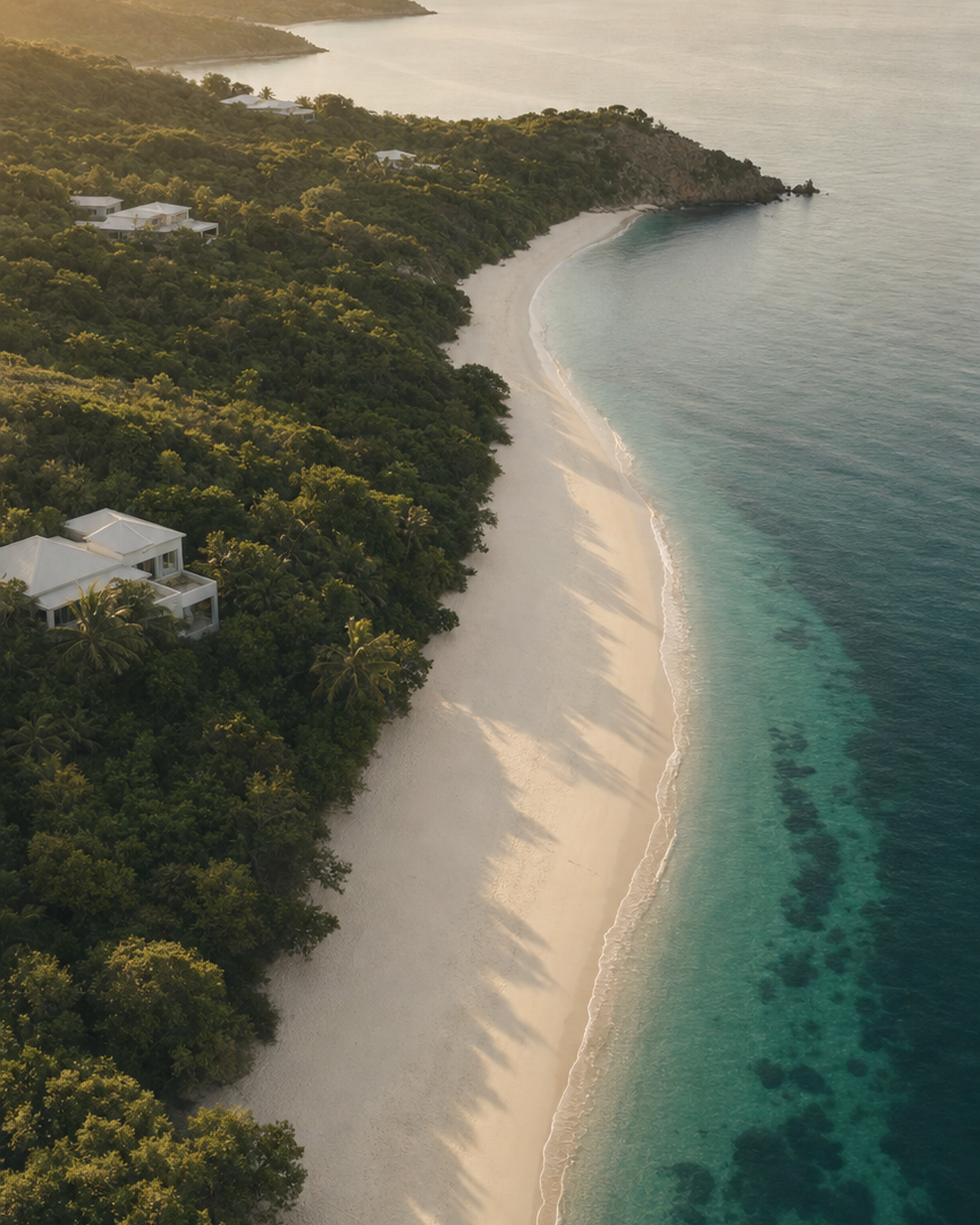 Aerial view of the Willoughby Bay coastline